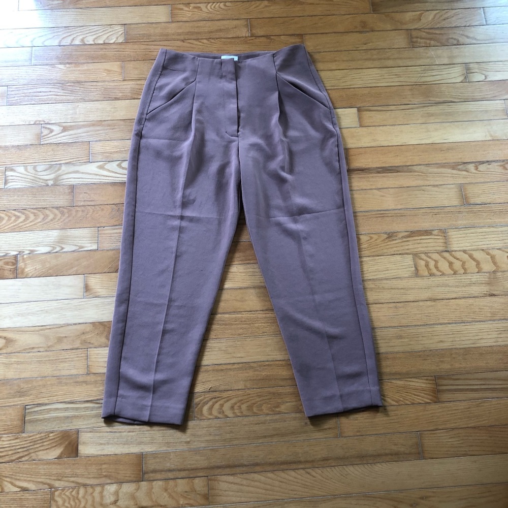 Wilfred Chambery pant from Aritzia in rose beige colour